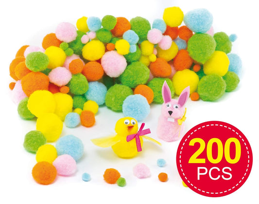 Pastel Pom Poms Value Pack (Pack of 200)