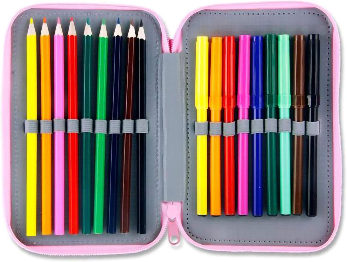 Student Solution Filled Double Decker Twin Zip Pencil Pouch - Animals