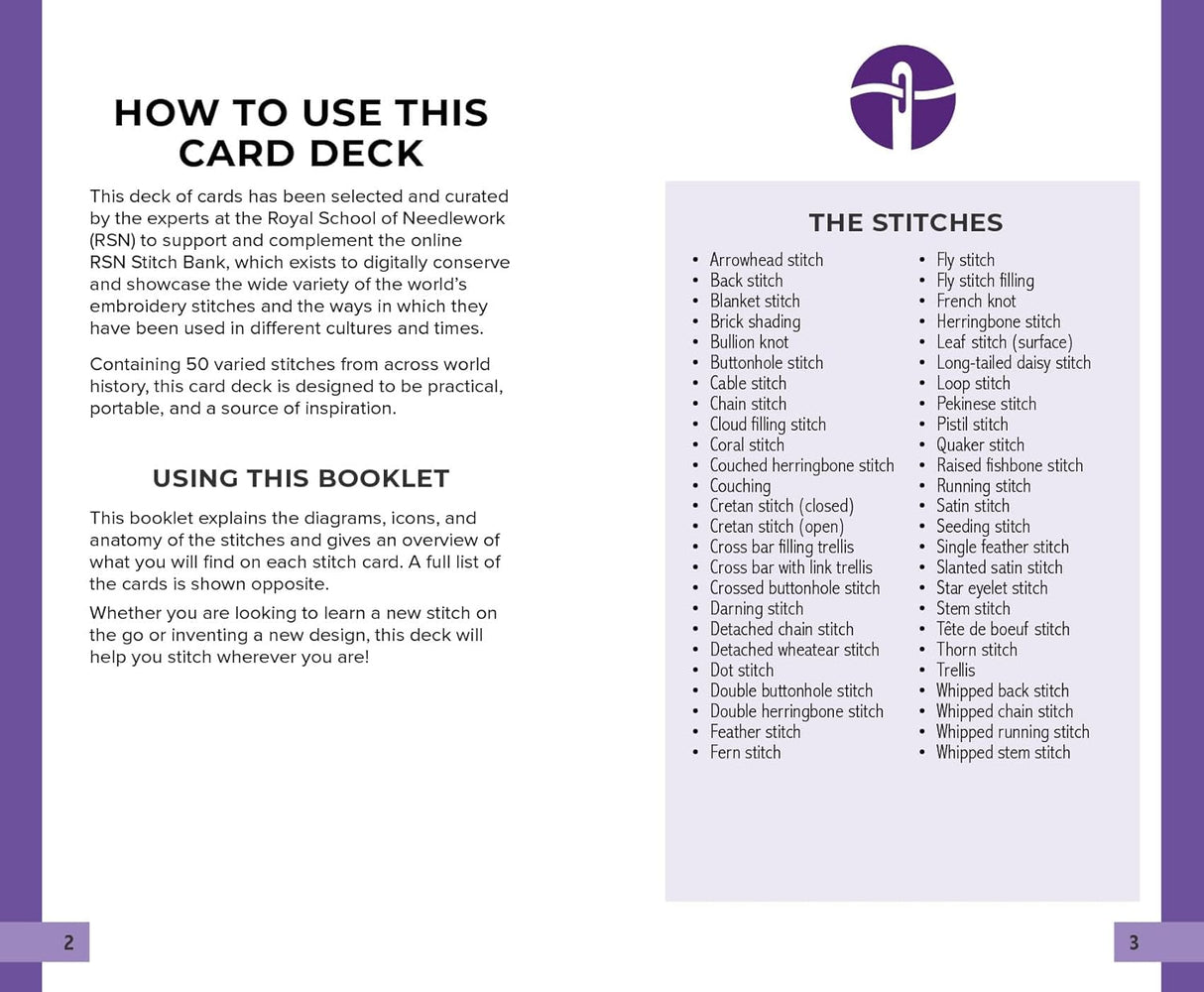 RSN Stitch Bank: The Embroidery Stitches Card Deck