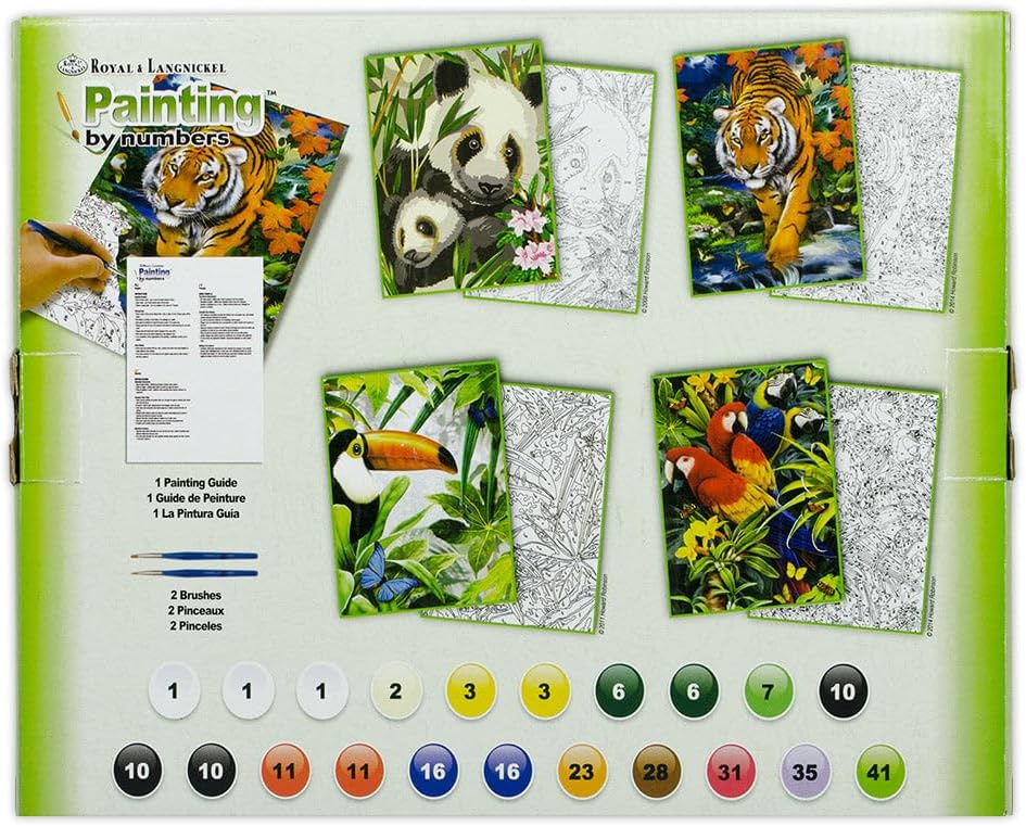 Paint By Numbers Junior Small - Jungle Box Set of 4