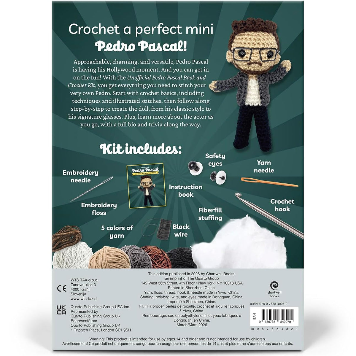 Unofficial Pedro Pascal Book & Crochet Kit