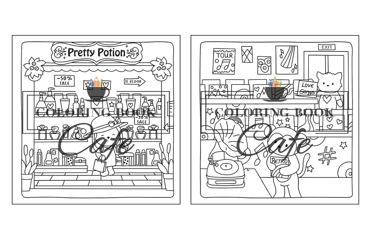 Cute Shop Cozy Colouring Book