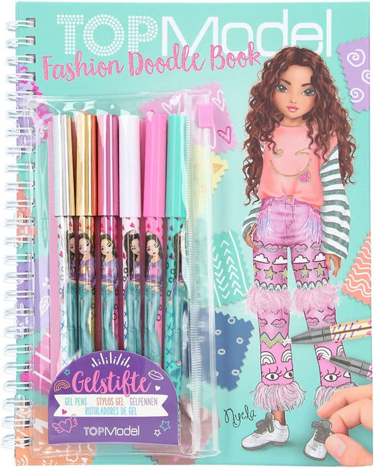 TOPModel Fashion Doodle Book With Gel Pens