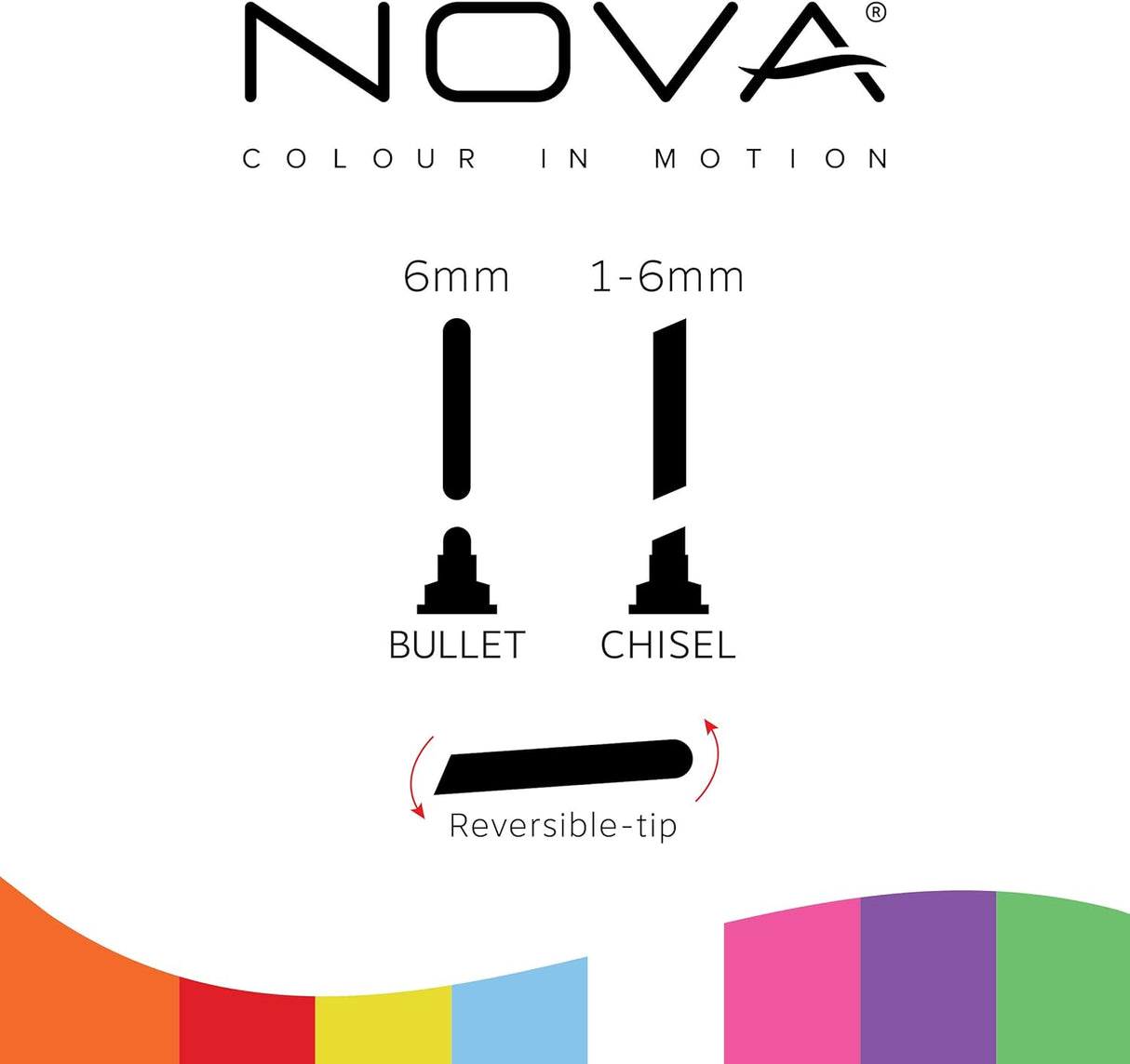 NOVA Large Reversible Tip Chalk Markers (8 Pack)