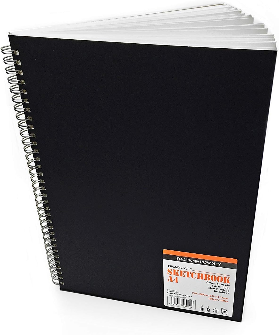 Daler Rowney Graduate Premium Black Spiral Bound Sketchbook