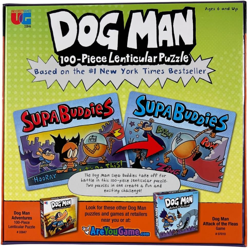 Dog Man 100 Piece Lenticular Puzzle - Supa Buddies