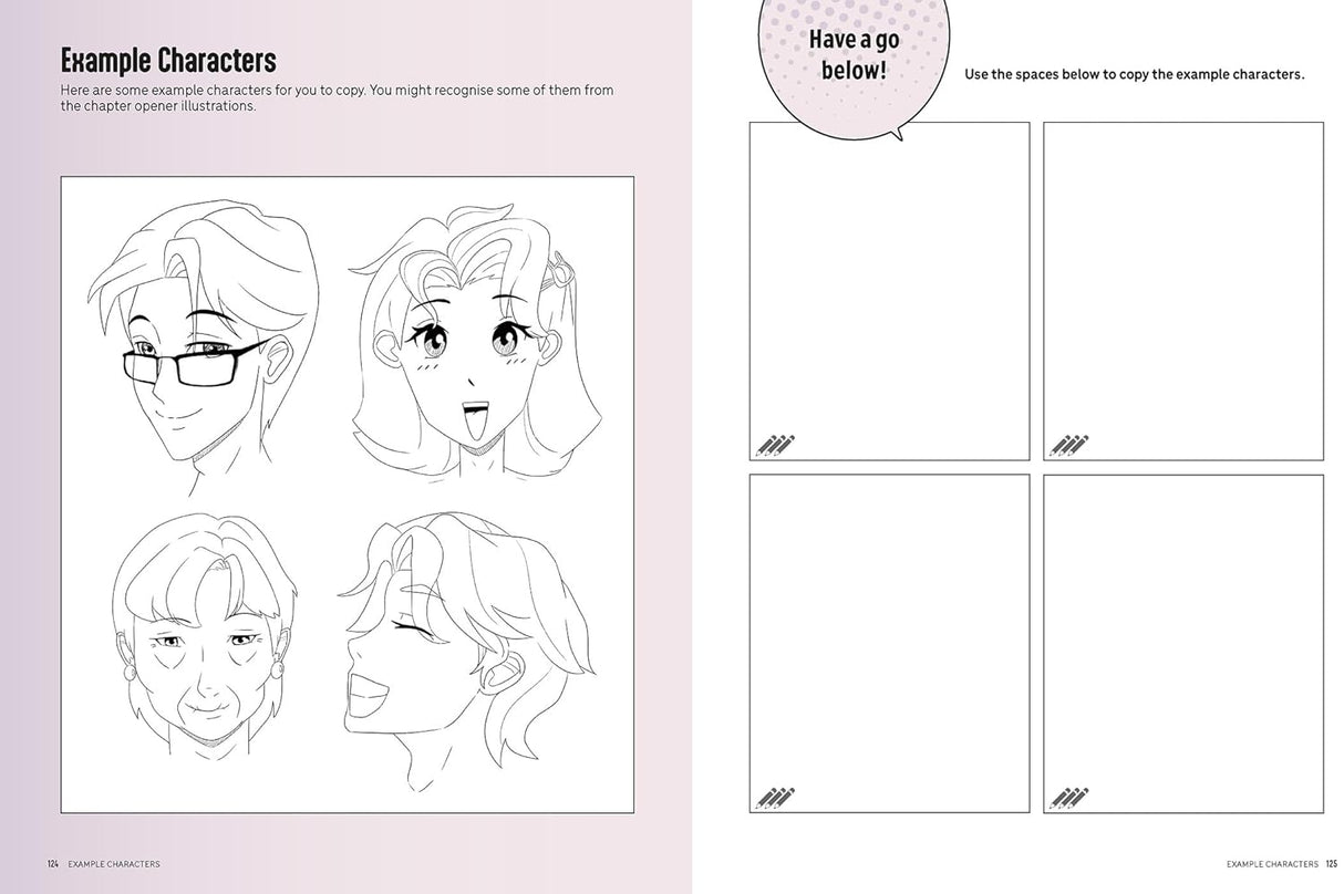 Draw Manga Faces and Heads and Hairstyles Book.