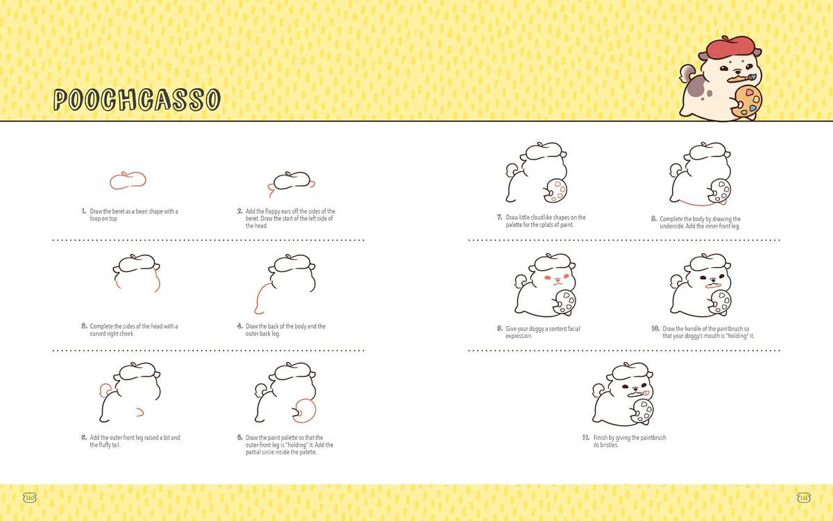 Mini Kawaii Doggies Drawing Book