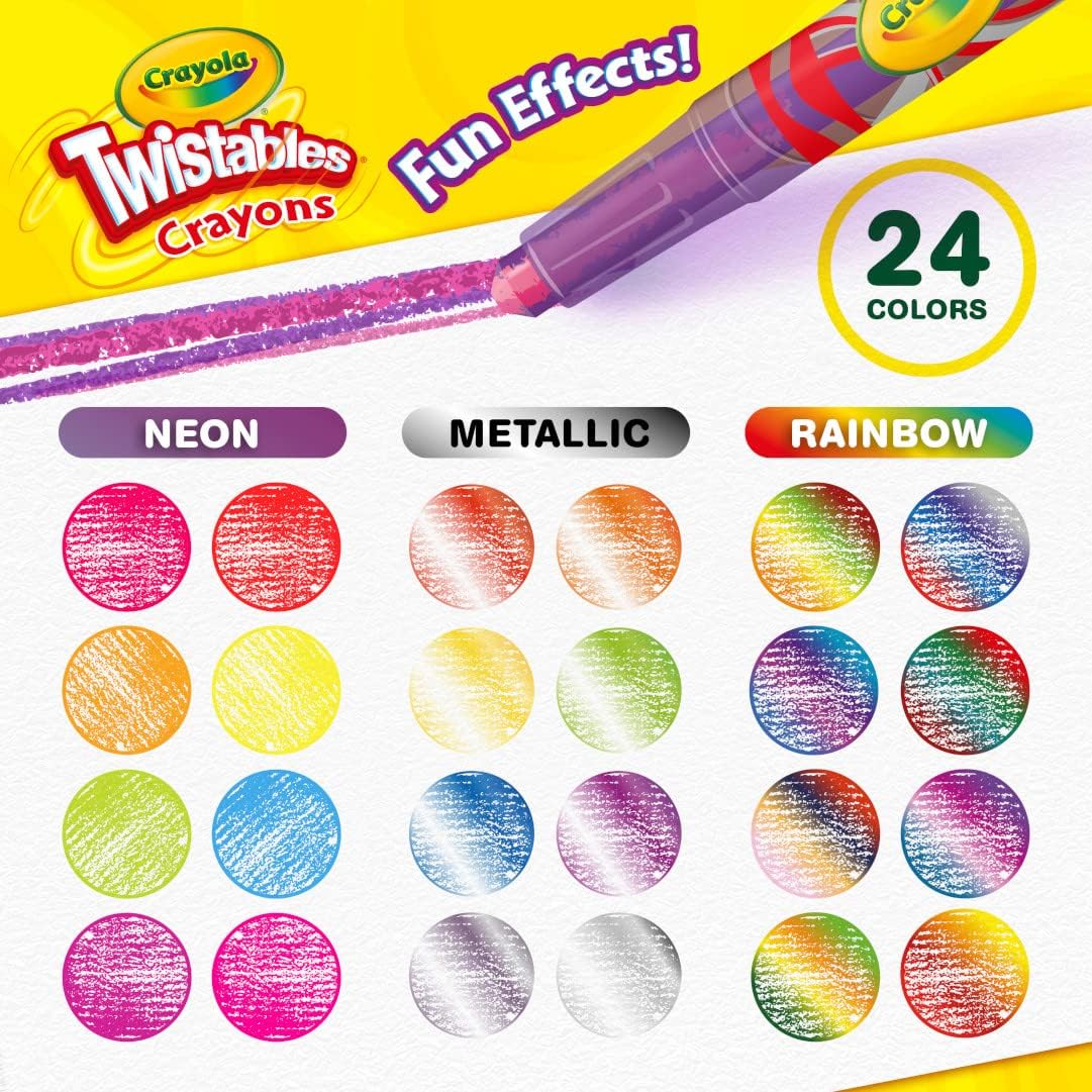 Crayola Mini Twistables Crayons - Fun Effects (24 Pack)