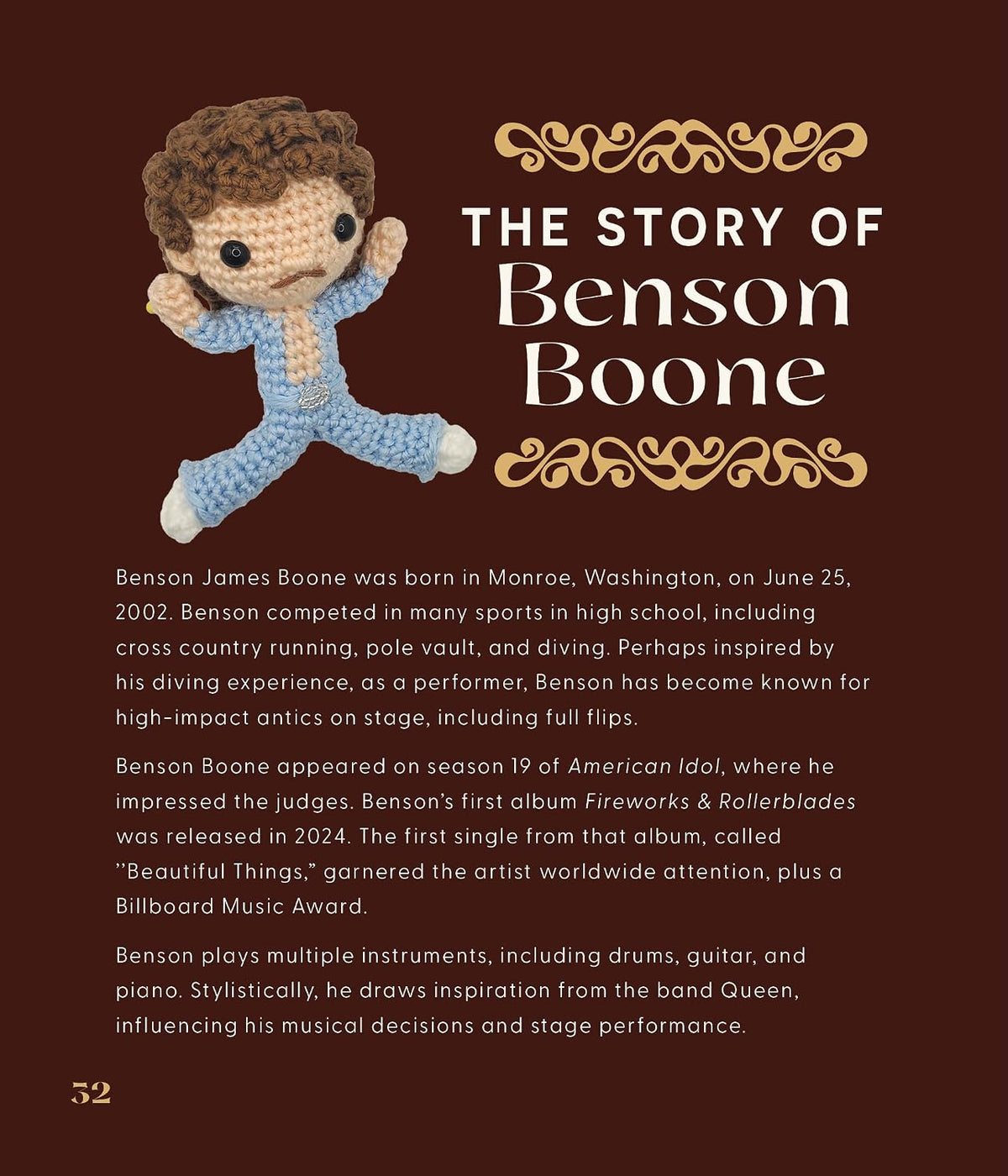Unofficial Benson Boone Book & Crochet Kit