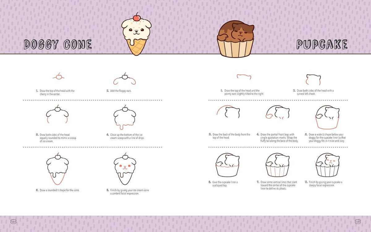 Mini Kawaii Doggies Drawing Book
