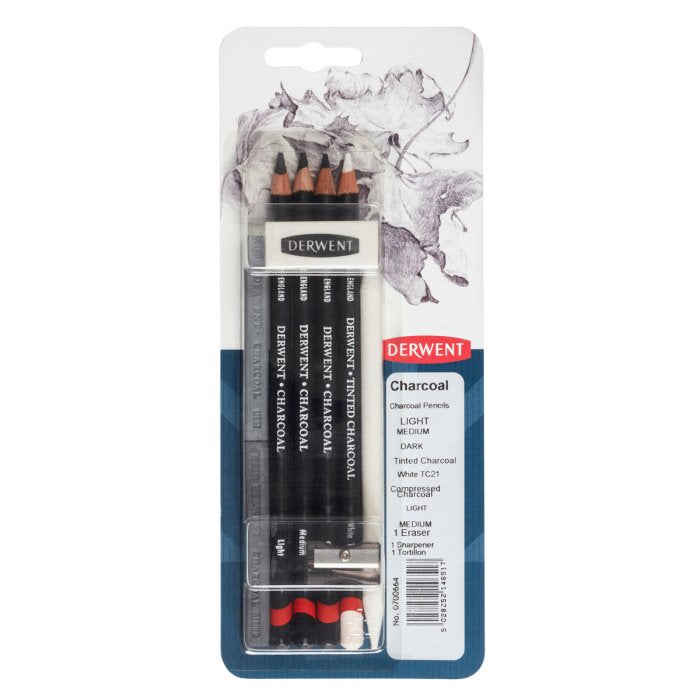 Derwent Mixed Media Blister Charcoal Pack (8 Pack)