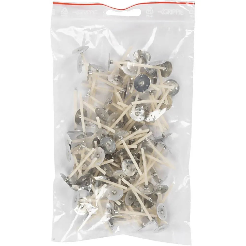 Waxed Candle Wicks , L: 3,5 cm, thickness 2 mm, 10