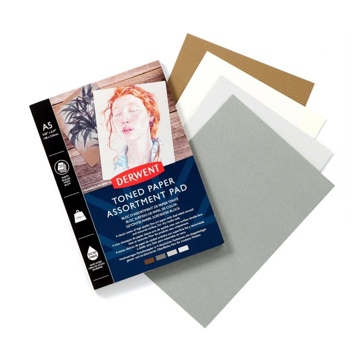 Derwent Assorted Toned Paper Pad A5