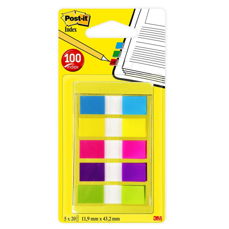 Post-it® Index Flags Small - Assorted Neon Colours