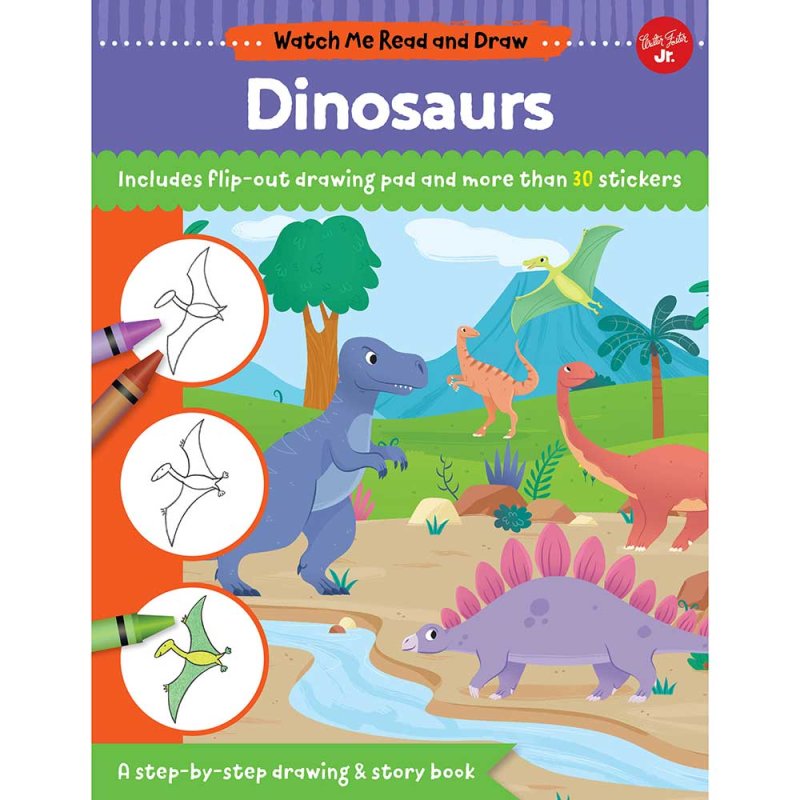 Watch Me Read & Draw: Dinosaurs Book