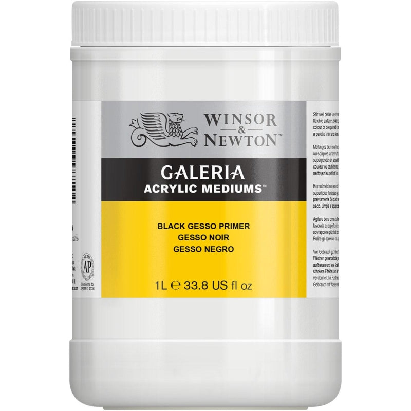 Winsor & Newton Galeria Acrylic Medium - Black Gesso Primer 1 Litre
