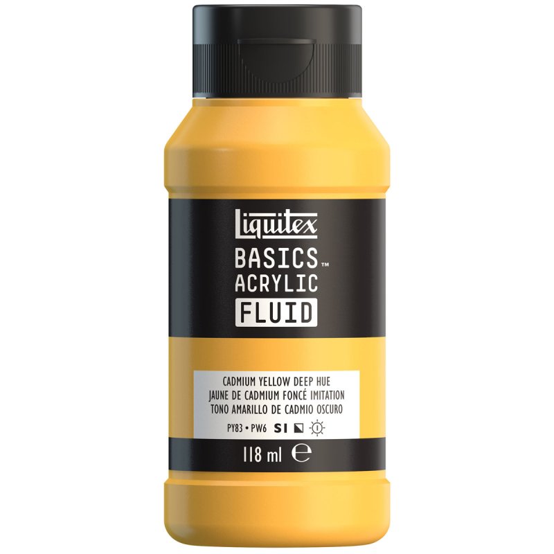Liquitex Basics Acrylic Fluid Paint - Cadmium Yellow Deep Hue