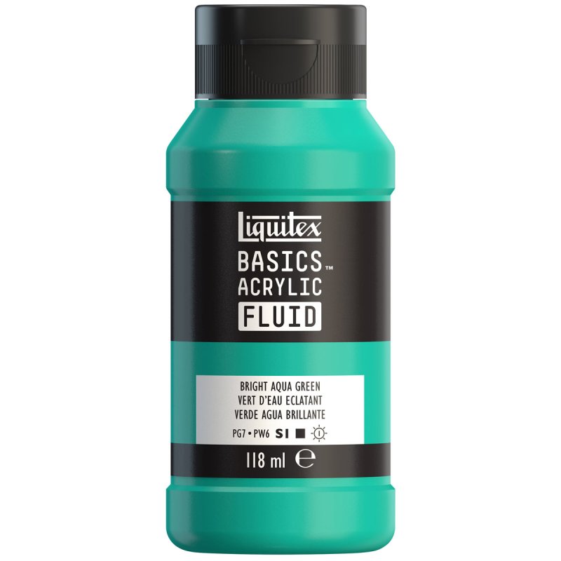 Liquitex Basics Acrylic Fluid Paint - Bright Aqua Green