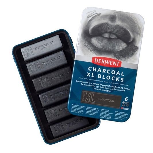 Derwent Charcoal XL Blocks 6 Tin Set