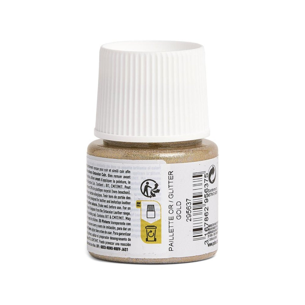Pebeo Setacolor Leather Paint 45ml - Glitter Gold