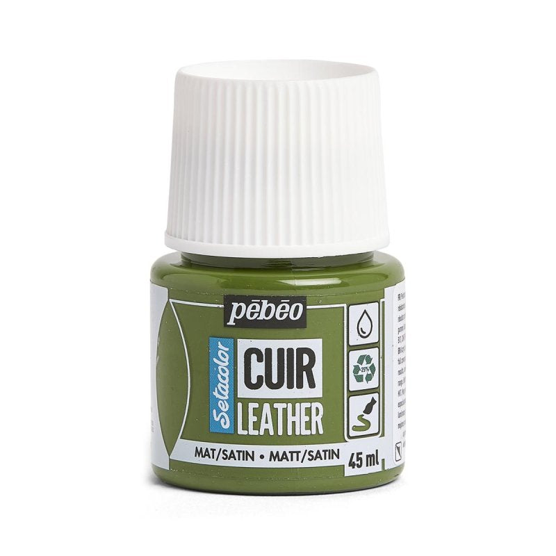 Pebeo Setacolor Leather Paint 45ml - Khaki Green