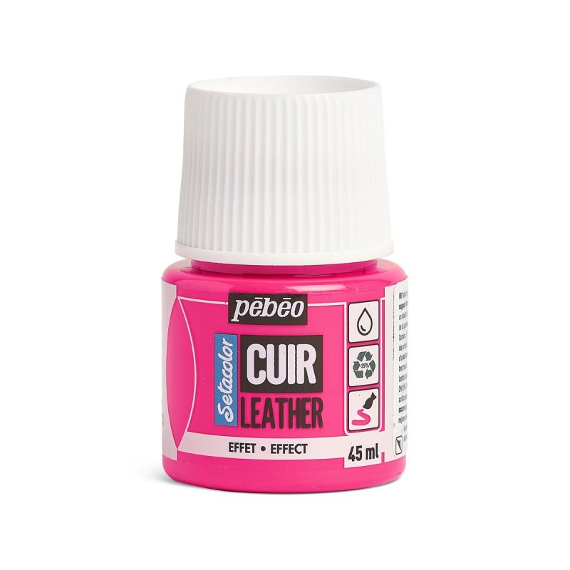 Pebeo Setacolor Leather Paint 45ml - Fluorescent Pink