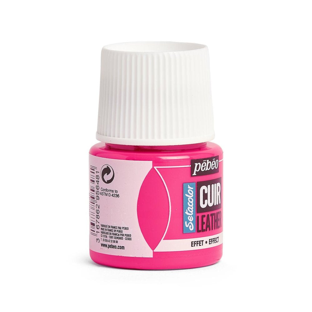 Pebeo Setacolor Leather Paint 45ml - Fluorescent Pink