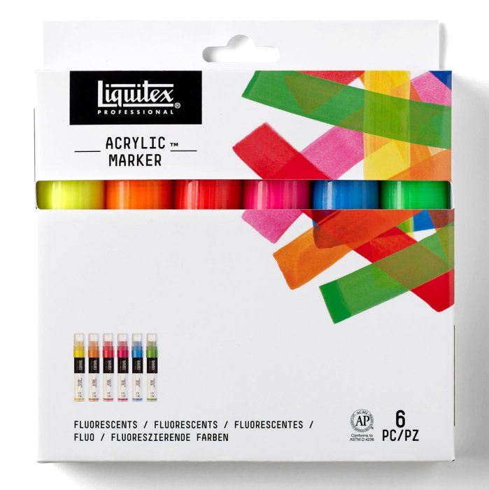 Liquitex Acrylic Marker Set 6x15mm - Fluorescents