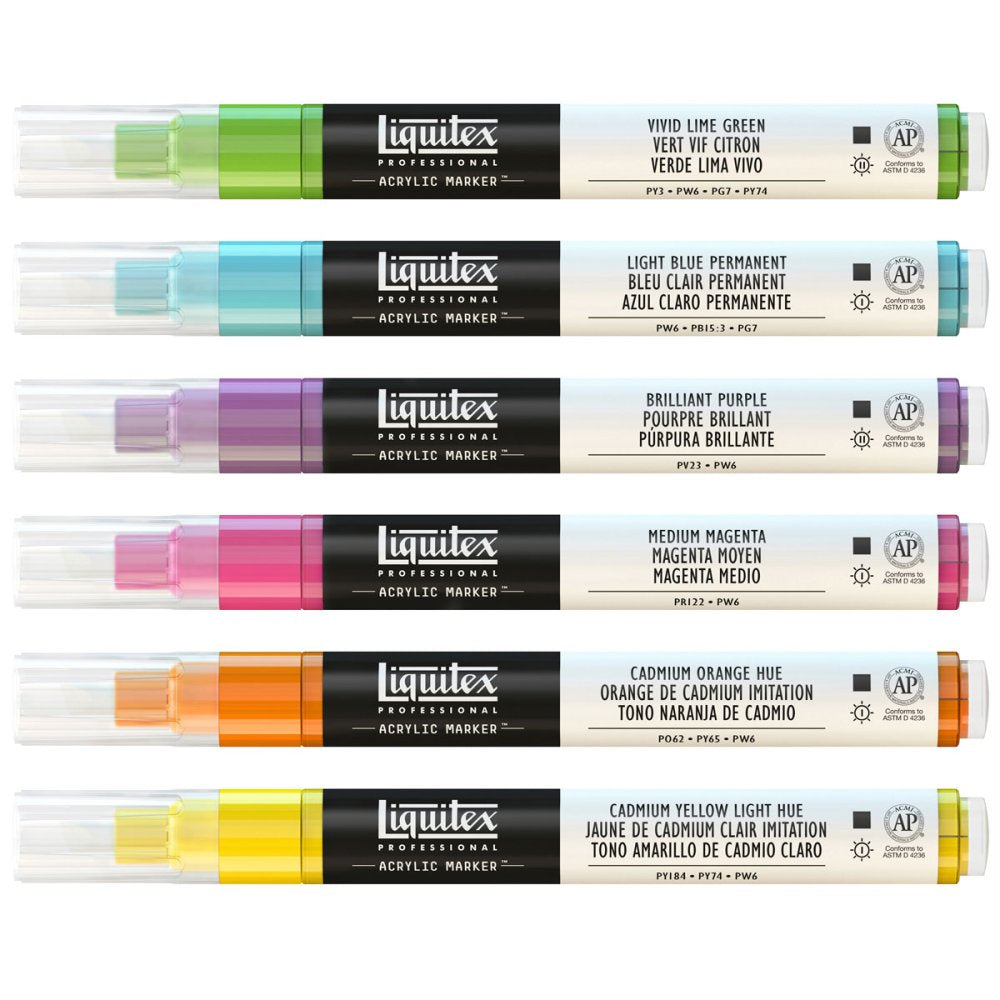 Liquitex Acrylic Markers 6x2mm Set - Vibrant