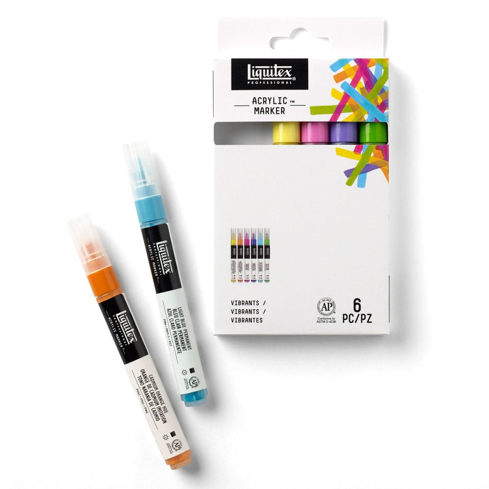 Liquitex Acrylic Markers 6x2mm Set - Vibrants