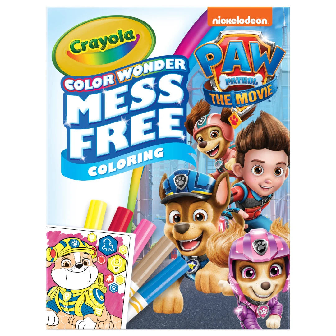 Crayola Color Wonder Mess Free coloring book featuring Paw Patrol characters.