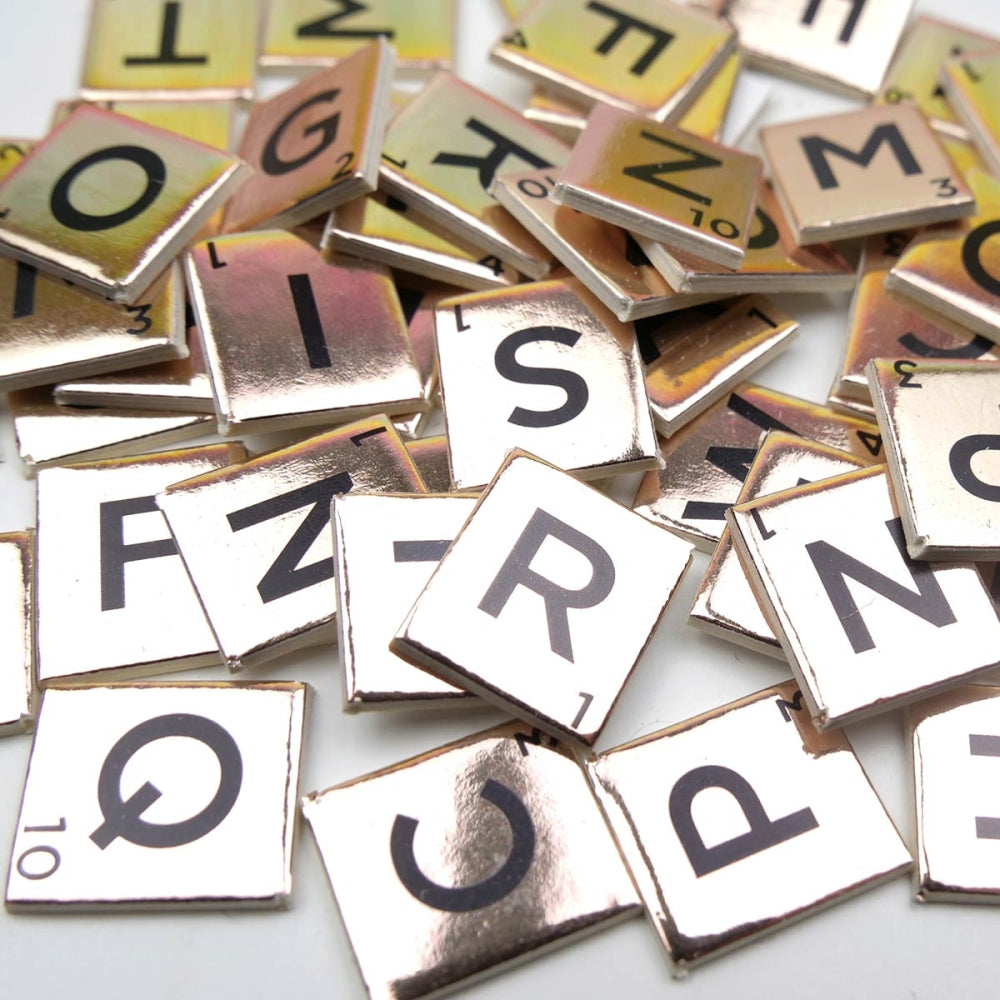 Dovecraft Mini Metallic Letter Tiles Rose - 200 Pieces