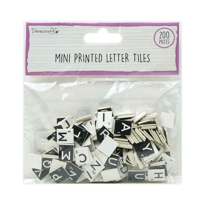 Dovecraft Mini Letter Tiles Black & White