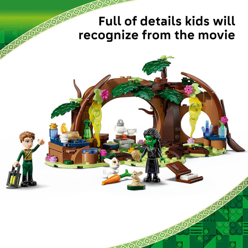 Toy set with characters and a detailed scene, featuring a green character and a boy.