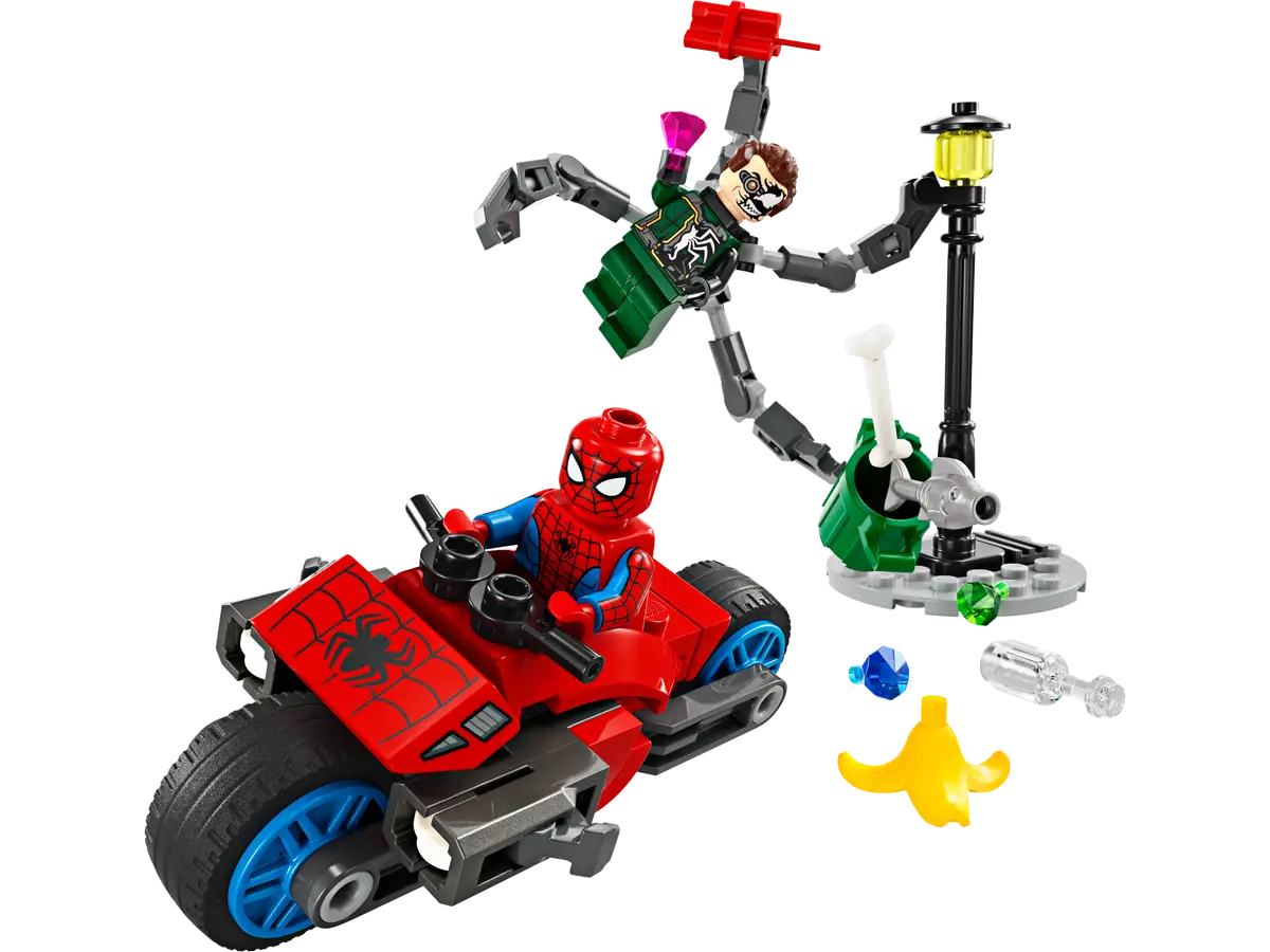 Lego Spiderman Motorcycle Chase: Spider-Man vs. Doc Ock