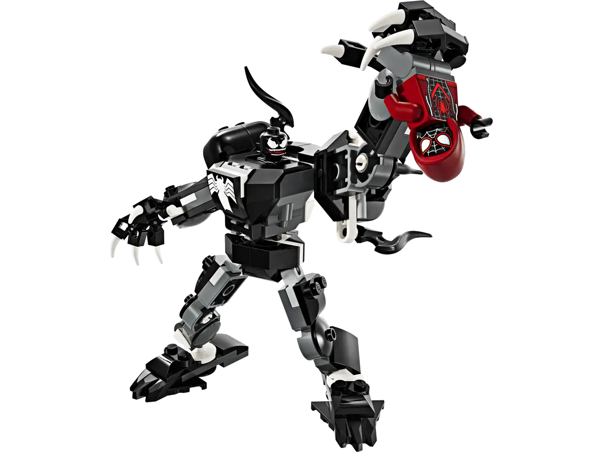 Lego Marvel Spiderman Venom Mech Armor vs. Miles Morales