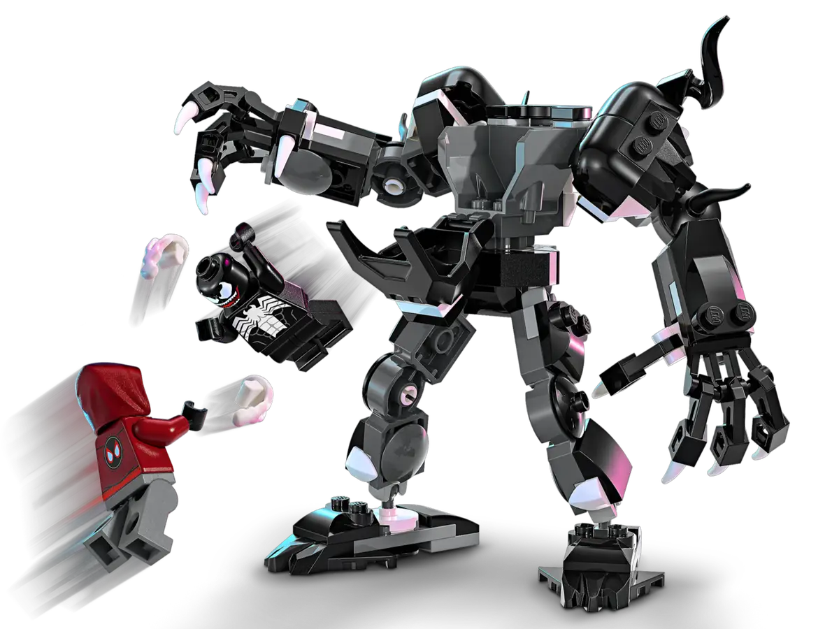 Lego Marvel Spiderman Venom Mech Armor vs. Miles Morales