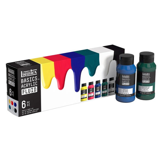 Liquitex Basics Acrylic Fluid Paint Set 6 x 118ml