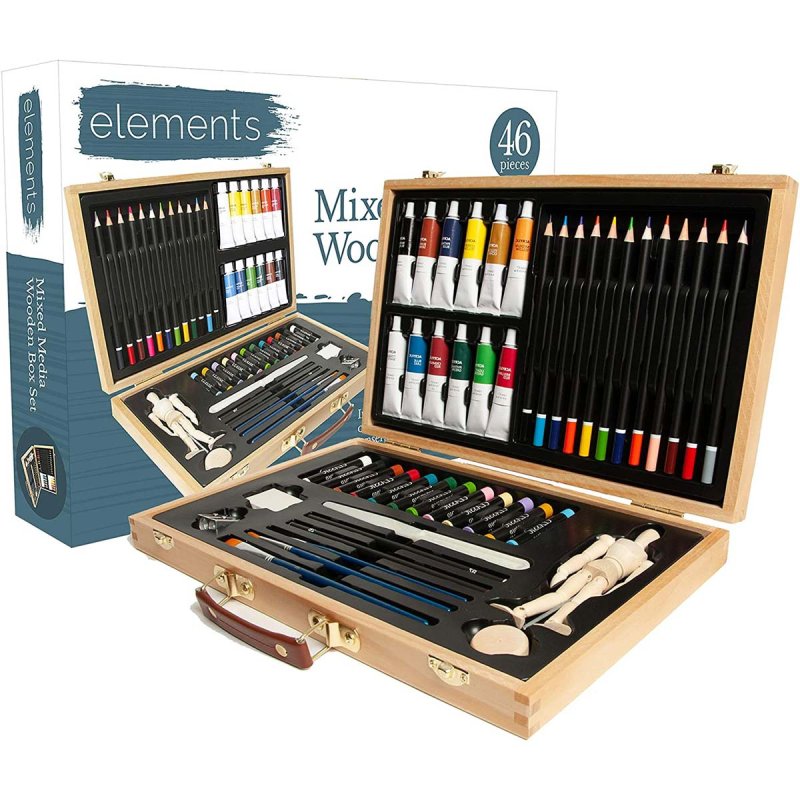 Elements Mixed Media Wooden Box Art Gift Set