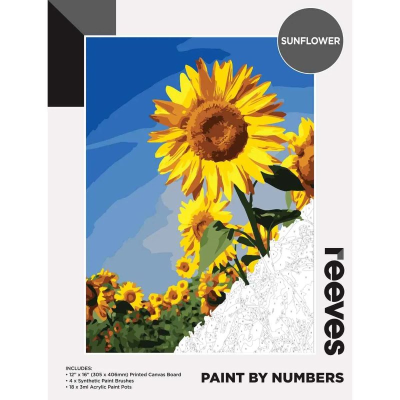 Reeves Paint By Numbers 12x16 Set - Sunflower