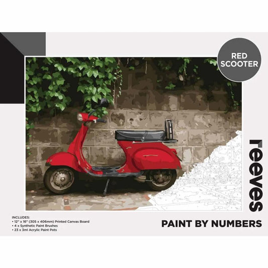Reeves Paint By Numbers 12 X 16 Red  Scooter