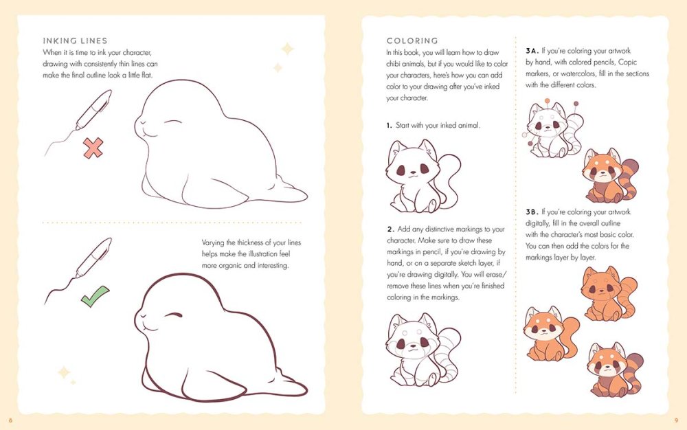 Draw and Colour Cute Chibis Colouring Book & Markers Set