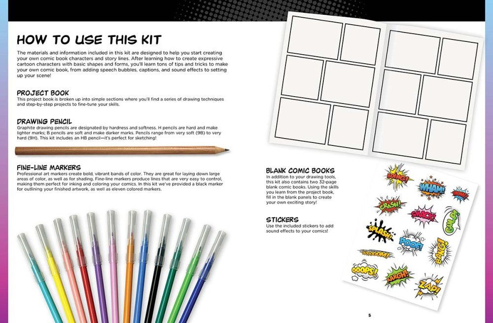 Art of Drawing Comic Books Drawing Kit