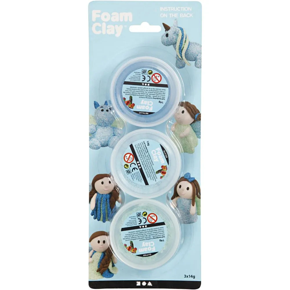Foam Clay 3x14g Met Blue & Green