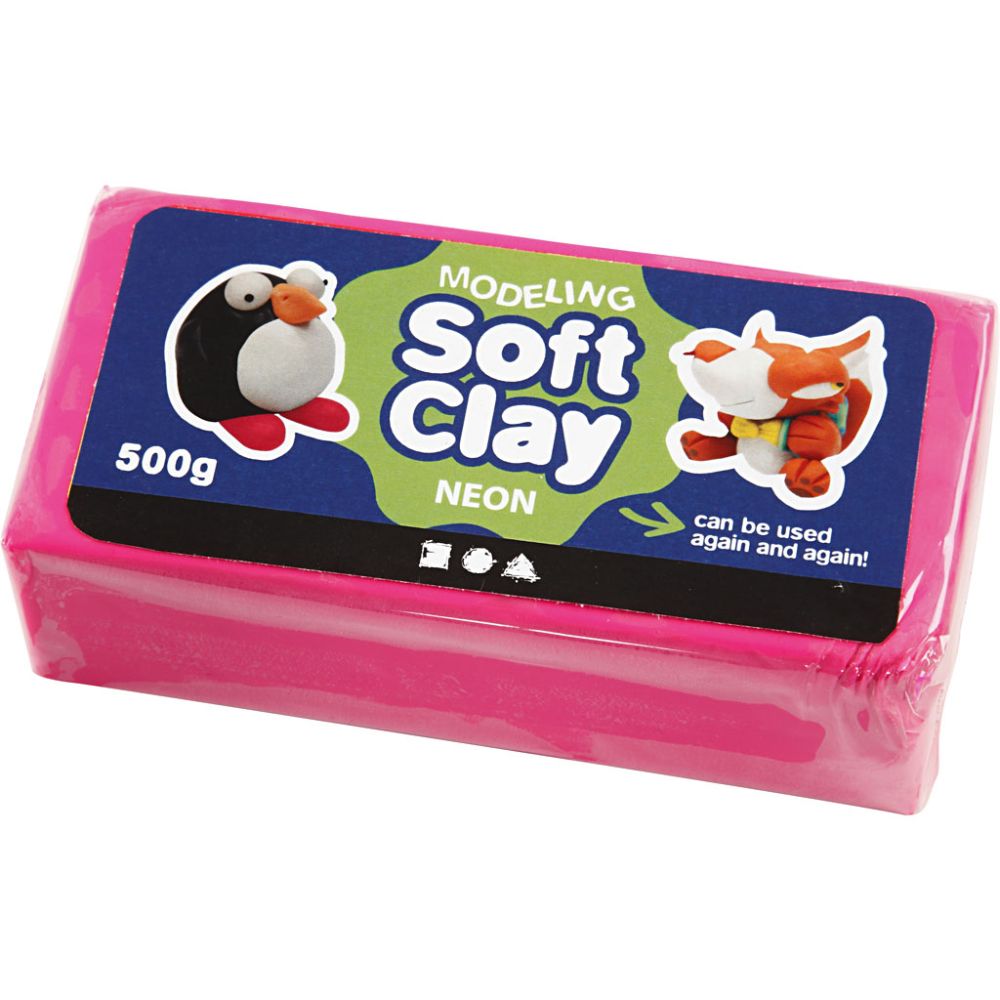 Modelling Clay 13x6x4cm - Neon Pink 500g