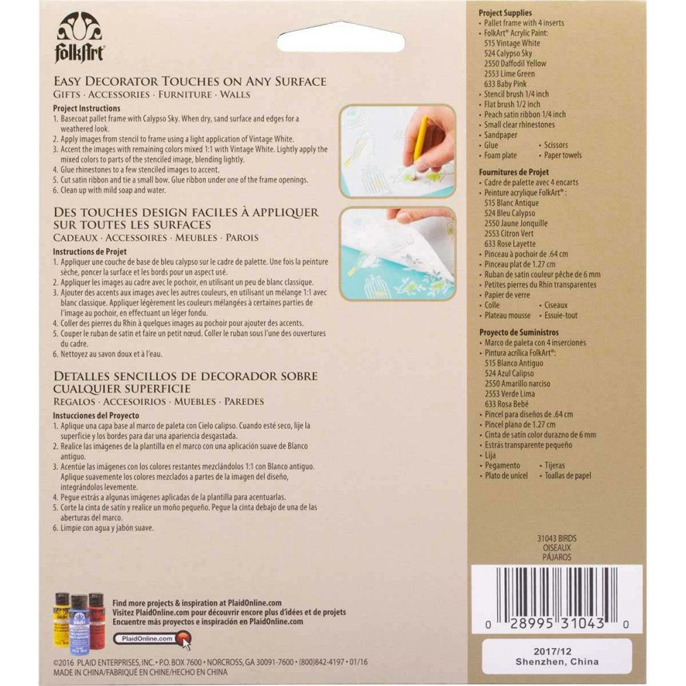 FolkArt Painting Stencils Birds 6 inches