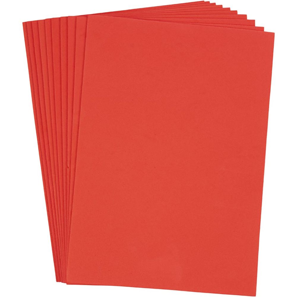 EVA Foam Sheets A4 - Red (10 Pack)