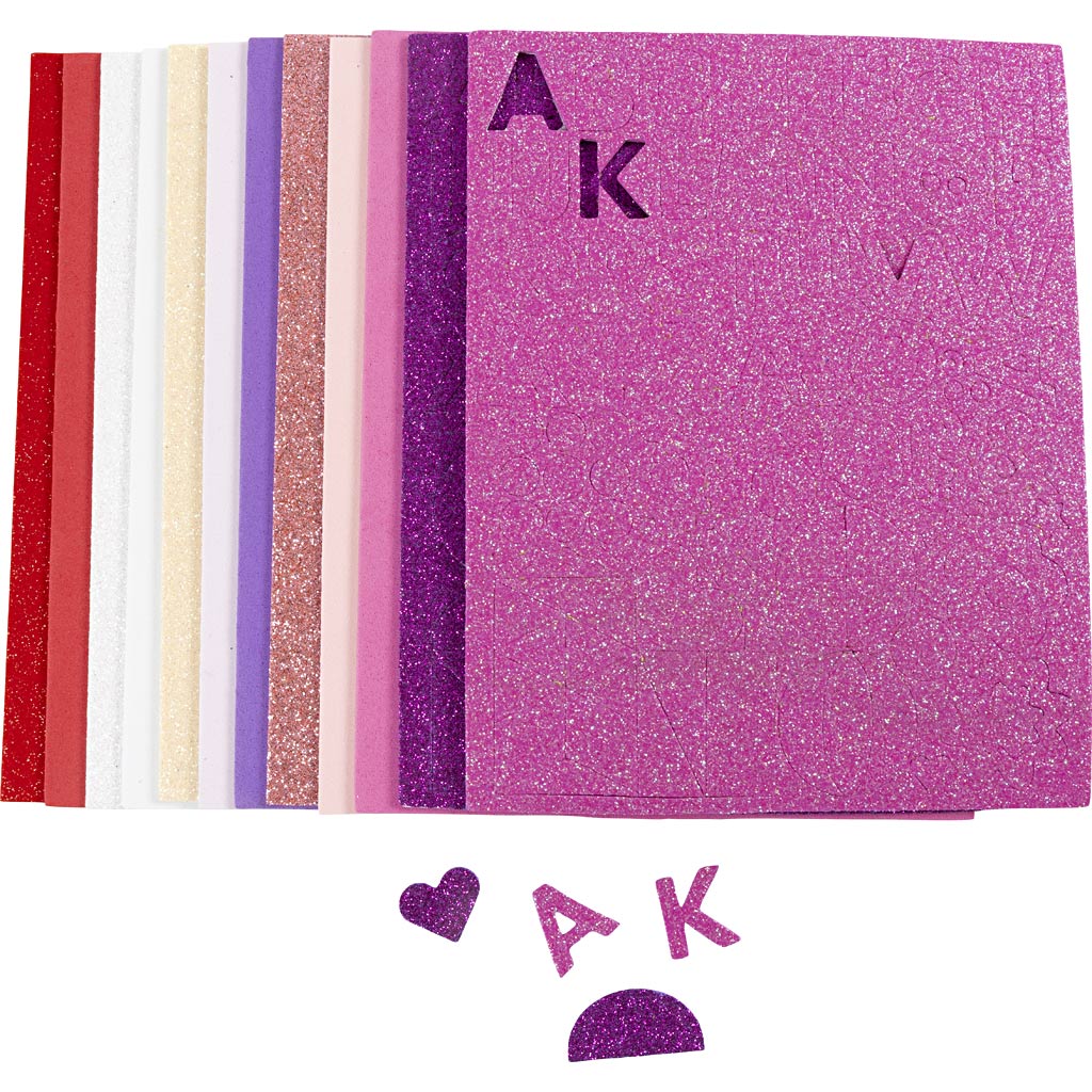 Foam Sheets Size 14x25cm - Purple/Pink Harmony (12 Sheets)