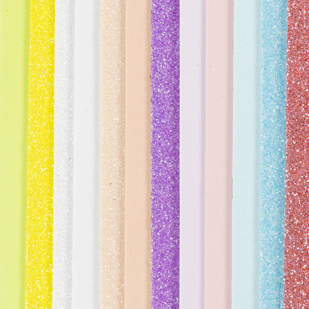 Foam Sheets Size 14x25cm Thickness 2mm - Pastel Colours (12 Sheets)